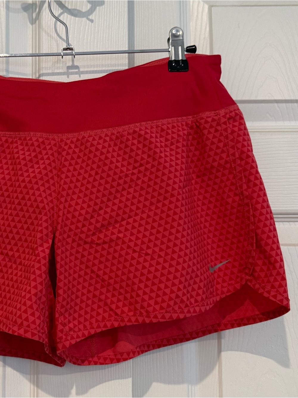 Nike Women's Red Geometric Athletic Shorts